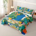 thumbnail image 3 of Castle Fairy Bohemian Desert Plant Scene Quilt Full 3-Piece,Retro Geometric Floor Pattern Full Bedspread Sets,Mustard Royal Blue,1 Coverlet and 2 Pillowcases, 3 of 7