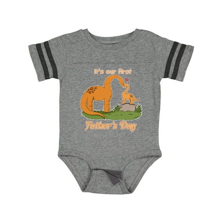 

Inktastic It s Our 1st Father s Day Brontosaurus Family Gift Baby Boy or Baby Girl Bodysuit