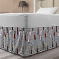 thumbnail image 1 of Retro Bed Skirt, Flapper Girls 20s Style Pattern Retro Women's Fashion Party Theme Floral Background, Elastic Bedskirt Dust Ruffle Wrap Around for Bedding Decor, 4 Sizes, Multicolor, by Ambesonne, 1 of 2