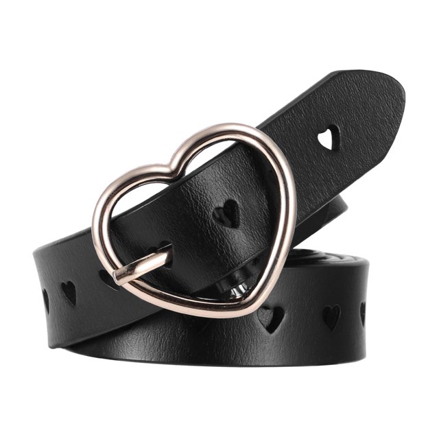 Guardurnaity Cinturón de cuero para mujer Accesorio de moda Decoración de vestir Cintura hueca Cinturones negro Guardurnaity PS14168-02