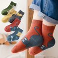 thumbnail image 5 of 5 Pairs of Socks Cute Cartoon Cat Pattern Breathable Comfortable Boy And Girl Mid-Tube Socks, 5 of 10