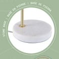 thumbnail image 3 of Acento Arched Decorative Table Lamp – 19” Modern Metal & Stone Base with Off-White Tapered Shade, 3 of 6
