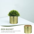 thumbnail image 2 of 2pcs Metal Bucket Planter Small Pots Desk Decorative Round Flower Pot for Home Office, 2 of 6