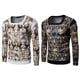 thumbnail image 3 of Sudadera con capucha informal de manga larga con estampado digital para hombre con línea, 3 of 9