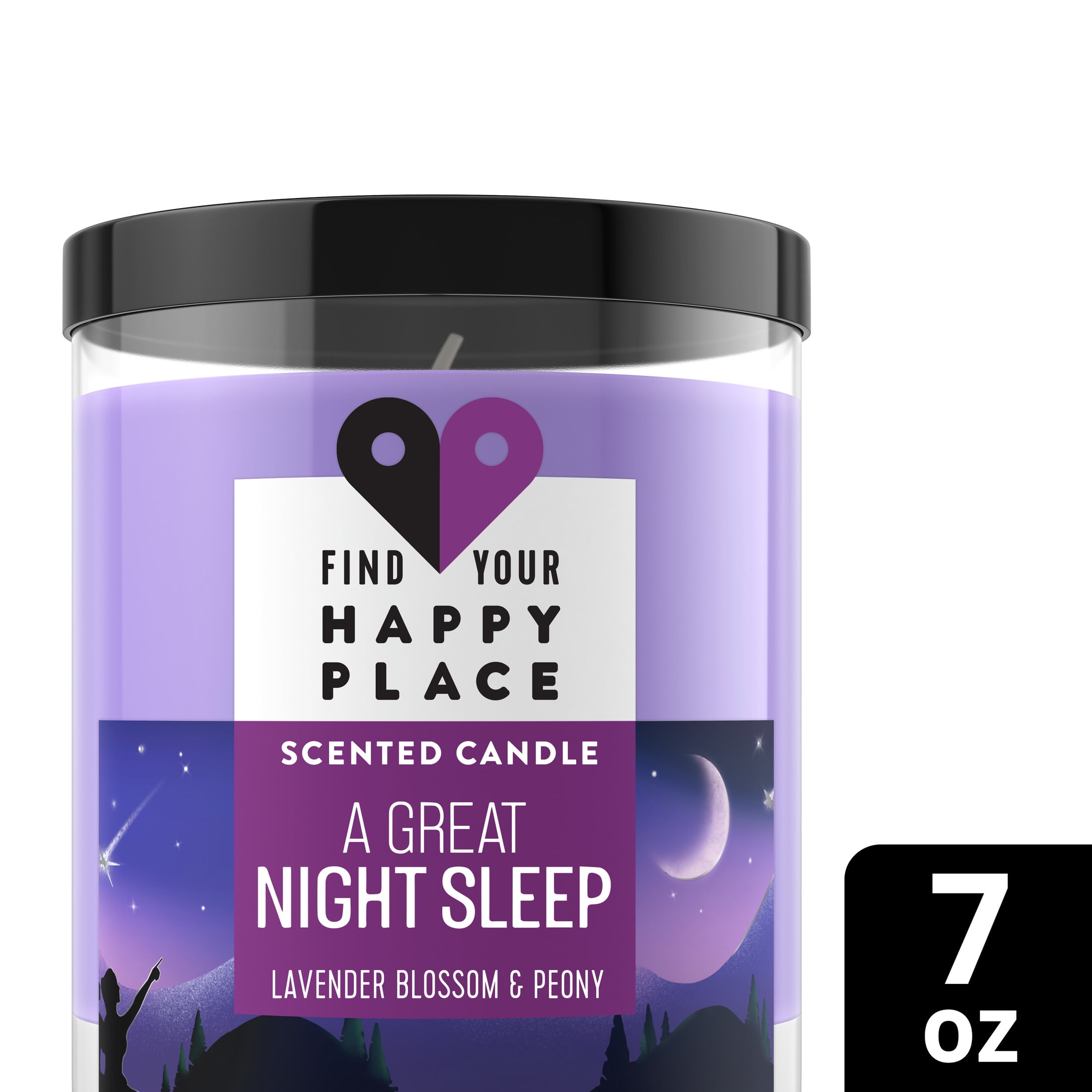 Find Your Happy Place Scented Jar Candle A Great Night Sleep, 7 oz