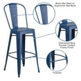 thumbnail image 6 of Flash Furniture Commercial Grade 30" High Distressed Antique Blue Metal Indoor-Outdoor Barstool with, 6 of 9