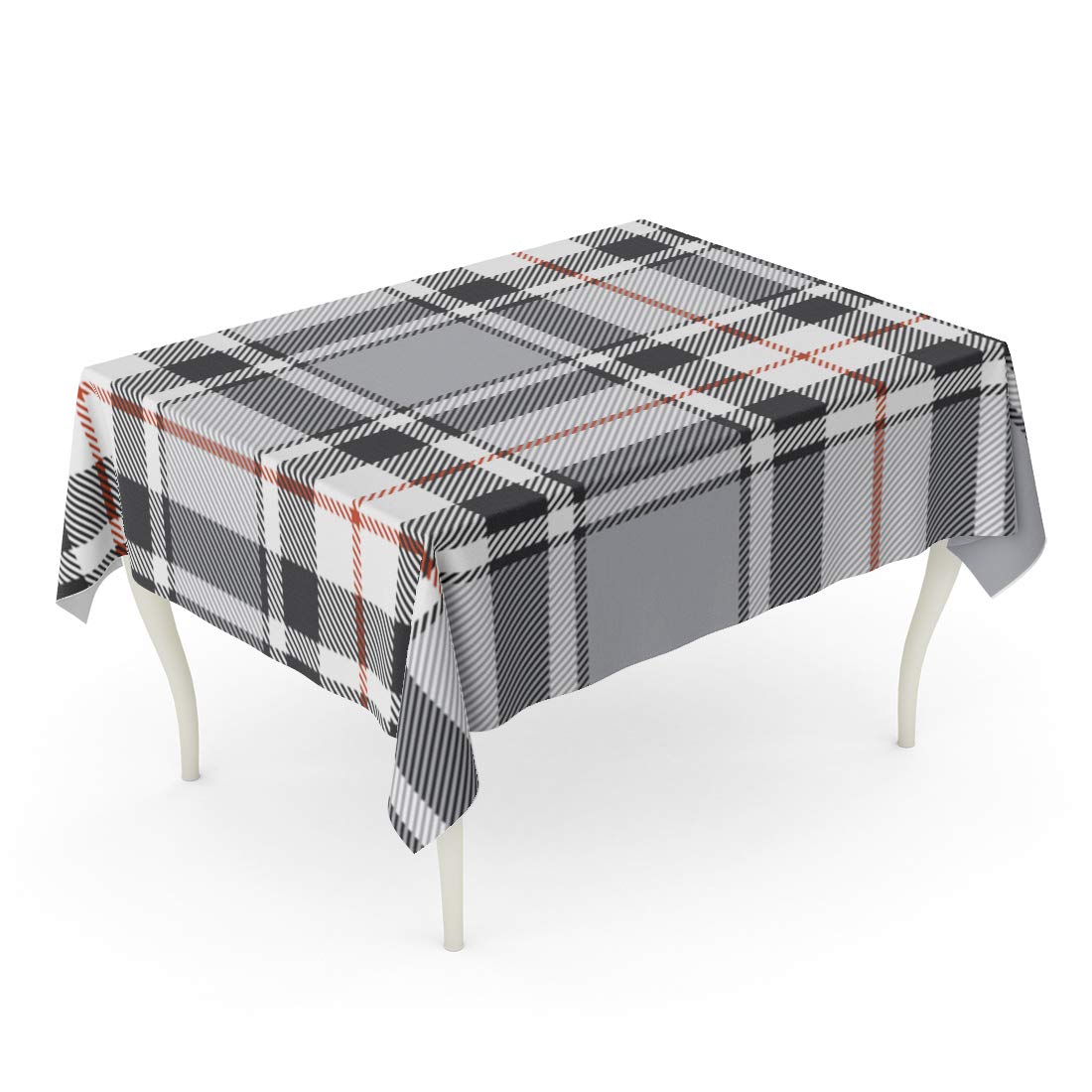 KDAGR Red Grey Plaid Printing Pattern Tartan Check Black White