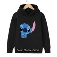 thumbnail image 3 of Sudadera con capucha de Disney Stitch para niñas y niños, ropa de dibujos animados, sudadera de Lilo Stitch, manga, informal, años 90, 3 of 5