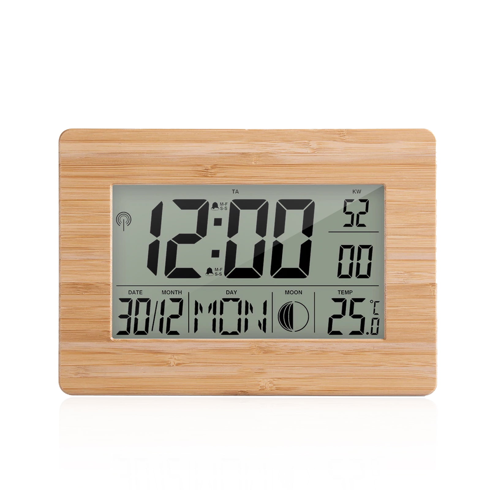 Digital clock with day and date displaytews