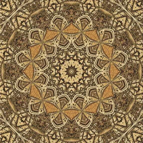Ahgly Company Indoor Square Patterned GoldenRod Gold Area Rugs, 8' Square