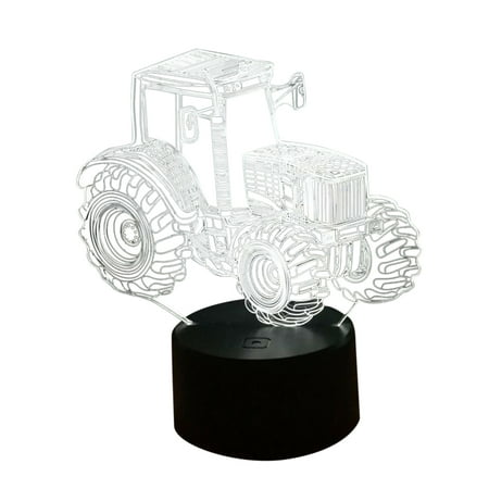 

3D Illusion Touch Control Night Light Led Tractor Shape Decorative Kids 7 Colors