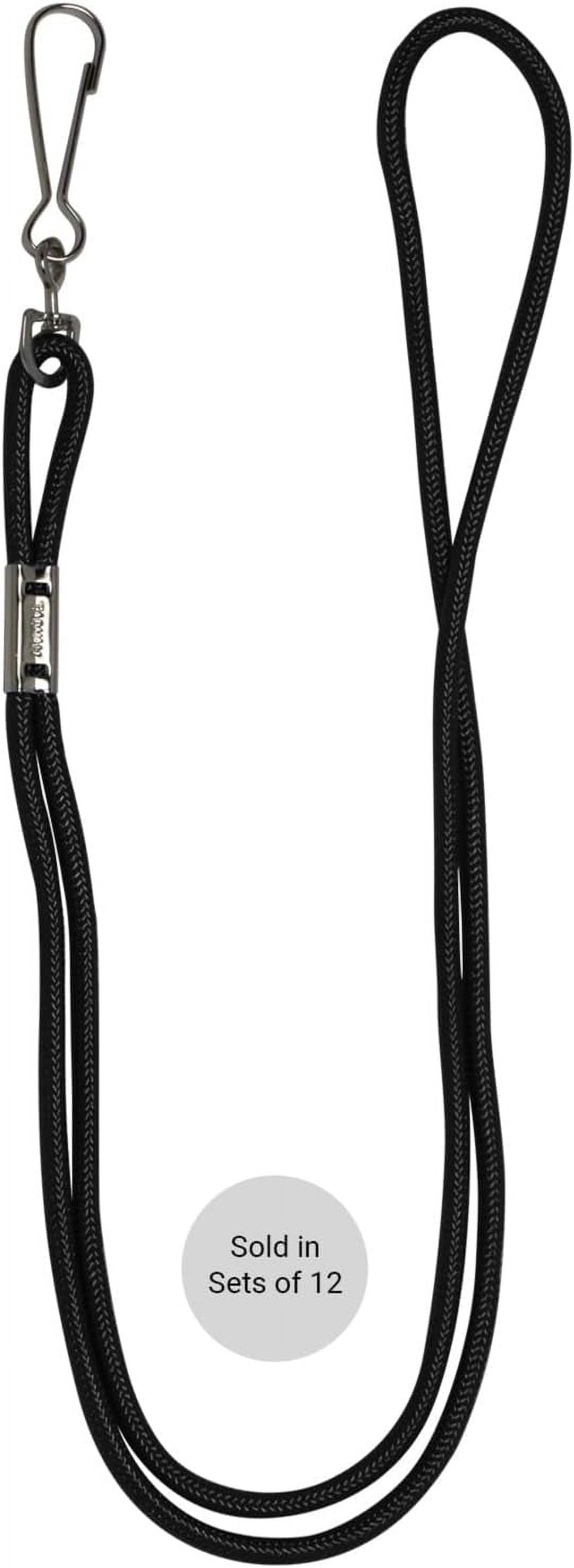 Champion Sports Nylon Lanyards with J-Hook Clip, Black, 22 Inch