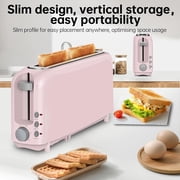 2-Slice Slim Toaster, 6 Shade Settings with Cancel, Reheat & Defrost, 10 Long Slot, Auto Shut off, Removable Crumb Tray, Pink
