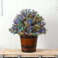 thumbnail image 4 of Nearly Natural 26" Flocked Artificial Christmas Shrub with Pinecones, 150 Multicolored LED Lights in Decorative Planter, 4 of 7