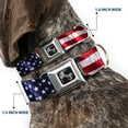 thumbnail image 2 of Buckle-Down Pet Collar, Dog Collar Metal Seatbelt Buckle, American Flag Vivid Close Up, 9.5 to 13 Inches 1.0 Inch Wide, 2 of 8