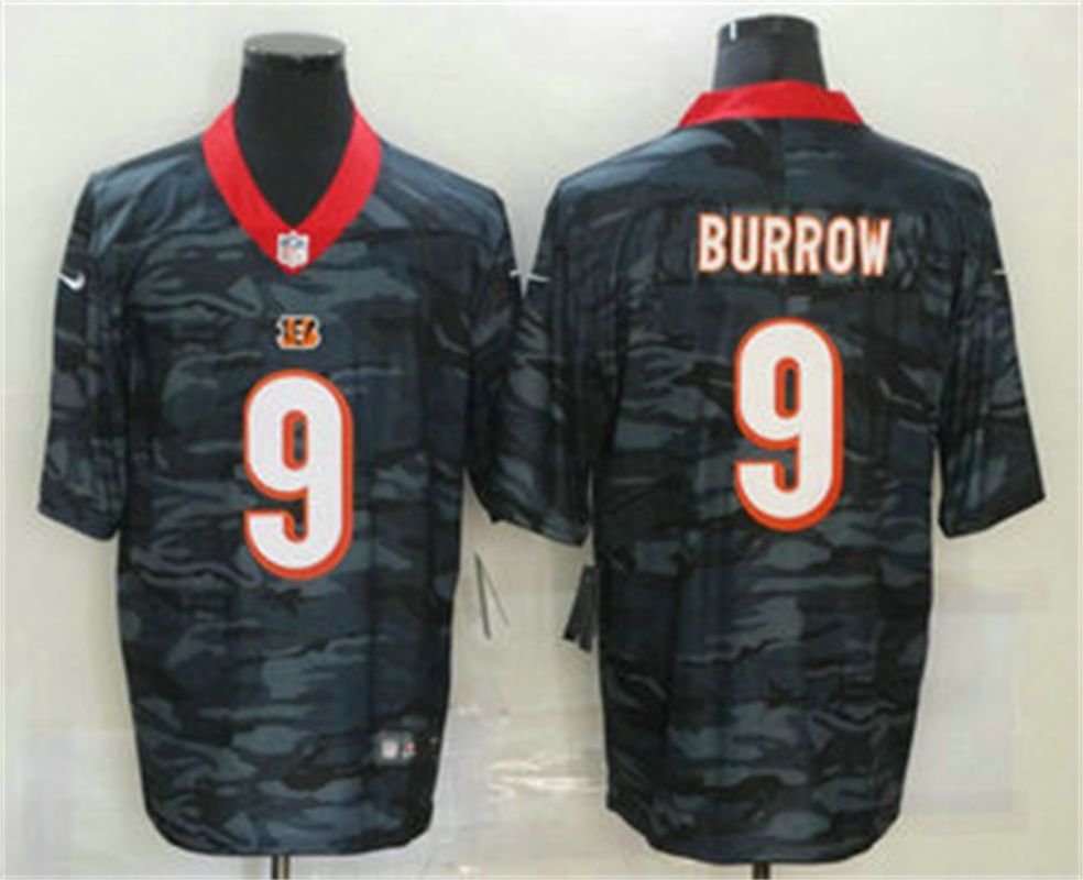 NFL_ Football Jersey Cincinnati''Bengals''MEN Joe Burrow Crucial Catch USA  Camo 2020 Salute To Service Stitched Limited 