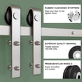 thumbnail image 6 of 24" x 96" Modern White Primed And 6-Lite Clear Glass Sliding Barn Door With Nickel Plated Installation Hardware Kit(No Assembly Required), 6 of 8