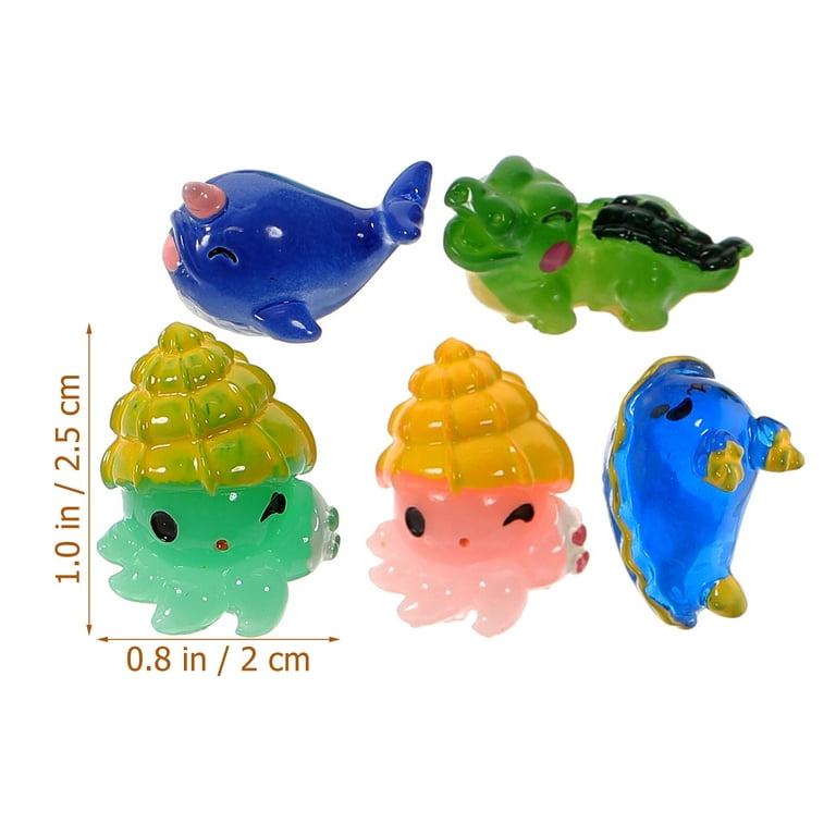 15pcs Ocean Themed Mini Resin Figures Tiny Resin Animal Models for