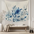 thumbnail image 5 of Blue Ombre Floral Tapestry for Bedroom Wall Hanging Tapestry, Spring Elegant Flowers Beige Rustic Ceiling Backdrop Tapestries Poster Blanket Wall Decor for Teens Room Living Room Dorm 55" x 73", 5 of 8