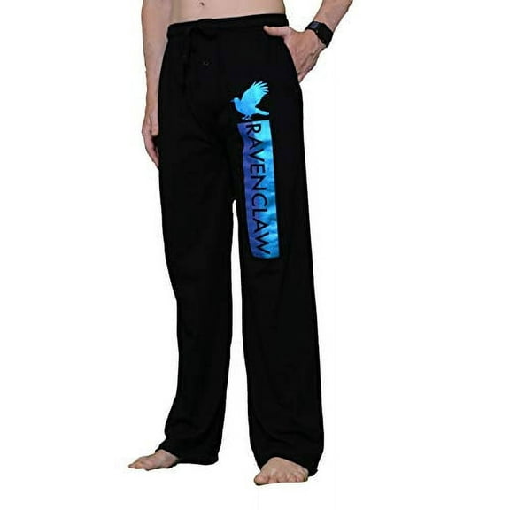 Bioworld Ravenclaw House Lounge Sleeping Pajama Pants with Light Blue Foil Logo-Large
