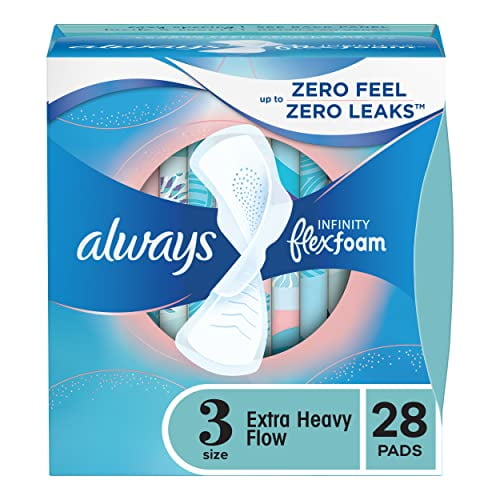 Always Infinity FlexFoam Pads for Women, Size 3, Extra Heavy Absorbency