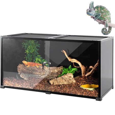 120-Gallon Black Glass Reptile Terrarium