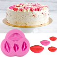 thumbnail image 5 of 3D Fondant Candy molde de silicona hecho en casa pastel de dibujos animados beso labios forma molde 4 cavidades Chocolate galleta hornear sartenes oso de fresa  Hogar, 5 of 5