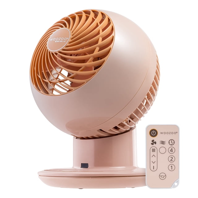 IRIS USA WOOZOO Oscillating Fan, Vortex Fan, Remote Equipped 4-in-1 Fan w/ Timer/ Multi Oscillation/ Air Circulator/ 5 Speed Settings, 82ft Max Air Distance, Medium, Pink