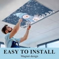 thumbnail image 6 of Blue Snowman Christmas Fluorescent Light Covers, Xmas Winter Snowflake Navy Blue Magnetic Light Covers for Ceiling Lights, Fluorescent Ceiling Shade Filters for Classroom Bedroom Office 4x2Ft x 1PCS, 6 of 8