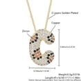 thumbnail image 3 of Z ZACHÉ 14k Gold Plated Leopard Print Balloon Letter Necklace Pavé Cubic Zirconia Hip-Hop Style Bubble Letter Necklace Women's Choker Necklace Jewelry Gift, 3 of 7