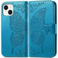 thumbnail image 2 of for iPhone 15 Plus/iPhone 14 Plus Wallet Case for Women,Butterfly Emboss PU Leather Flip Folio Cover Card Holder Stand Phone Case Wallet for iPhone 14 Plus/15 Plus 6.7 Inch (Blue), 2 of 13
