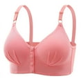 thumbnail image 2 of YWDJ Sleep Bras for Women Plus Size Front Close Comfy Bras Wireless Lounge Bras Adjustable Straps Full Coverage Push up Wrap Comfortable Bras Padded Plus Size Bras Solid Bras Red 3XL, 2 of 4