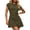 Army Green Dress, variant on Womens Summer Flare Tshirt Dress Ruched Side Loose Crew Neck Short Sleeve Elegant A-Line Dresses Black Dress XL