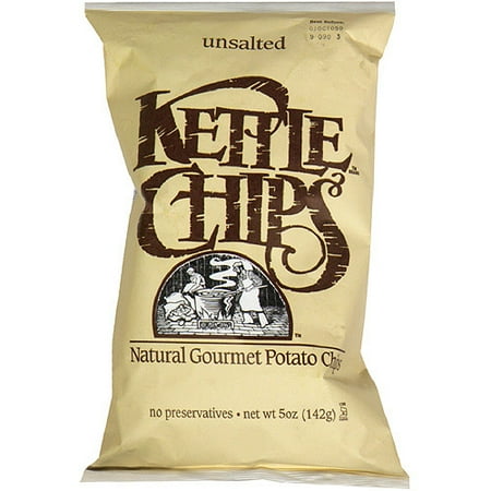 Kettle Brand Unsalted Potato Chips, 5 oz (Pack of 15)