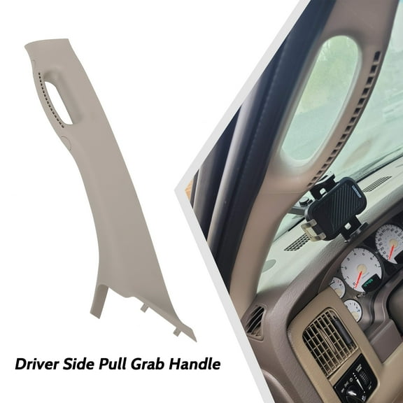 Kojem A Pillar Left Driver Side Pull Grab Handle Windshield Post Trim Panel for 2002-2010 Dodge Ram Beige 1TE75BD1AA  5GR29TL2AF