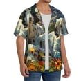 thumbnail image 4 of Fotbe Sunflower Field Spotted Dog print Short Sleeve Button Down Shirts for Men Casual Summer Beach Wrinkle Free Shirt-X-Large, 4 of 7