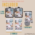 thumbnail image 4 of PREMIUS 5 Piece Printed Kitchen Linen Set, Baking Chef, 2 Cotton Towels, 2 Pot Holders, 1 Oven Mitt, 4 of 8