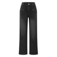 thumbnail image 4 of Frostluinai High Waisted Jeans for Women Distressed Straight Wide Leg Denim Pants Baggy Casual Jean Pants Trendy Pactchwork Jeans with Pocket, 4 of 8
