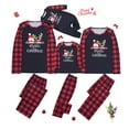 thumbnail image 2 of EYIIYE Matching Christmas Pajamas For Family, Long Sleeve Letters Print T-shirt with Plaid Pants, 2 of 5