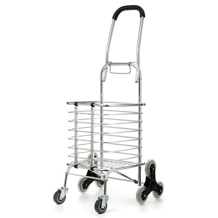 Folding Stair Climbing Shopping Cart Trolley Home 8 Wheels Stair Climber Christmas Gift Wheel Roller Portable Foldable Stainless Steel Travel Outdoor 60KG Load US