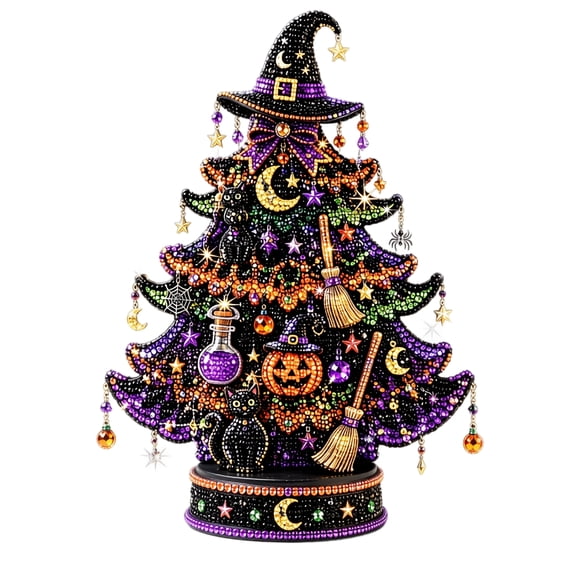 Craft Kits for Adults DIY Beaded Halloween Tree Indoor Desk Decorations Kit | 3D Holiday Beads Kit with Manual, Handmade Bead Art Kit for Adults Beginners, Holiday Decor, 3.94x7.87 Inch
