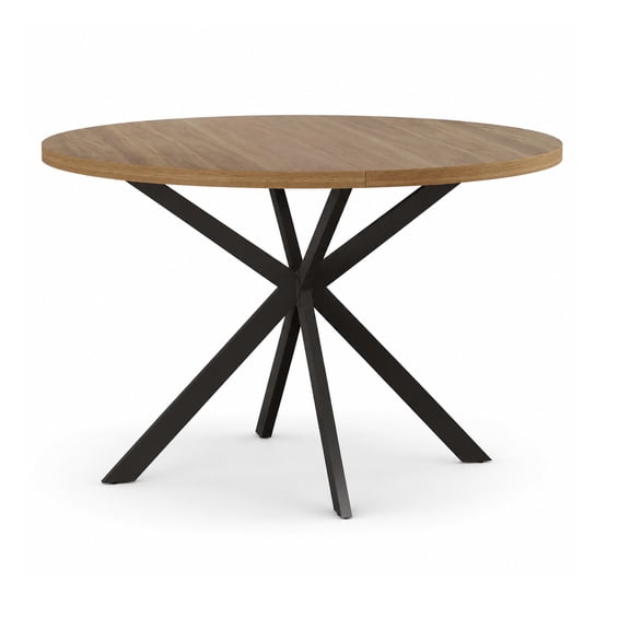 47.2 Inch Round Dining Table for 4 | Farmhouse Wood Kitchen Table, Circle Dinner Table for Kitchen & Dining Room, Walnut