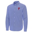 thumbnail image 2 of Men's Antigua Royal Philadelphia Phillies Porter Woven Long Sleeve Button-Down Shirt, 2 of 3