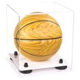 thumbnail image 1 of Better Display Cases Clear Acrylic Mini - Miniature (not Full Size) Basketball Display Case with Black Risers and White Base (A015-BR), 1 of 4