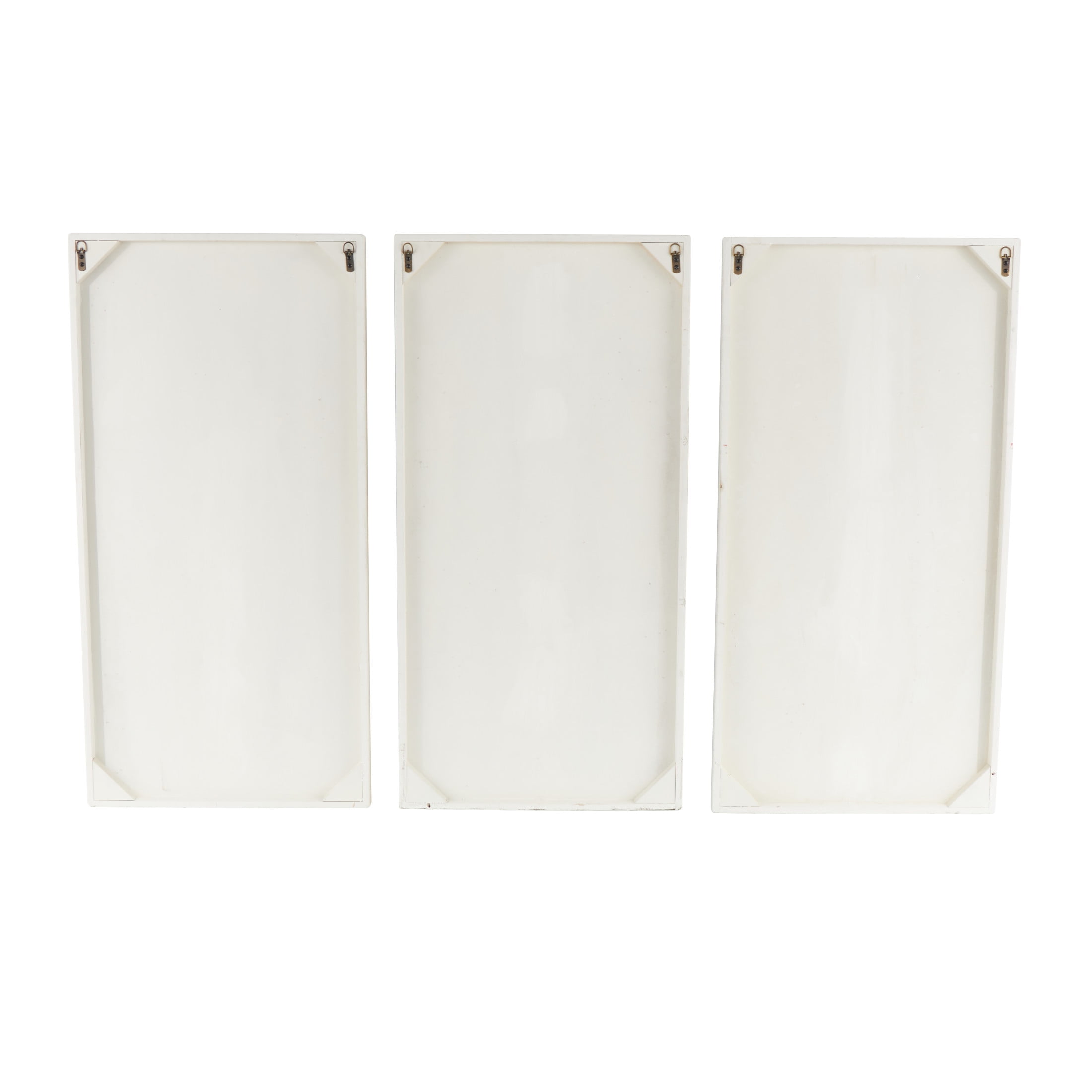 DecMode White Wooden 3D World Map Wall Decor (3 Count)