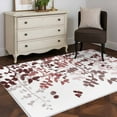 thumbnail image 3 of 3'x5' Area Rugs, Leaves Indoor Outdoor Area Rug for Living Room Bedroom, Pink Brown Summer Botanical Washable Bathroom Rugs Kitchen Floor Carpet Mats Home Decor Aesthetic, 3 of 8