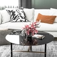 thumbnail image 2 of 30" Round Black Tempered Glass Table Top, 1/4" Thick Glass Sheet with Round Polished Edge, Replacement Tabletop for Coffee Table, Side Table & Patio Table, 2 of 8