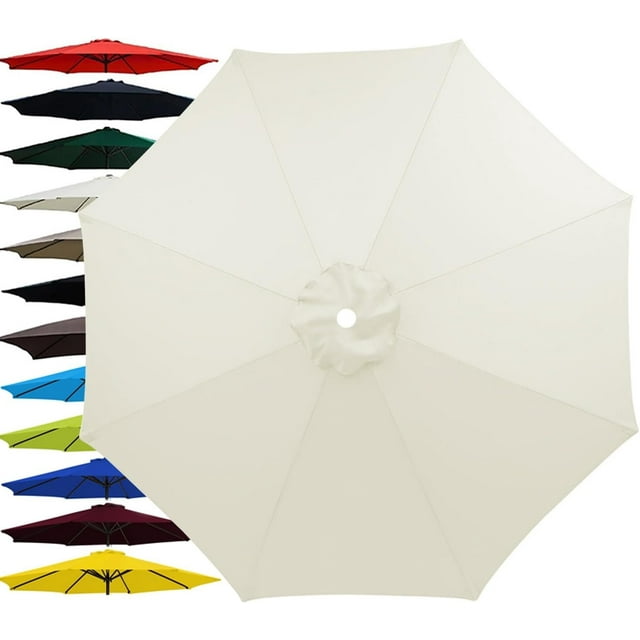 LZXNFZY 6.5ft 7.5ft 9ft 10ft Outdoor Patio Umbrella Replacement Canopy, 6 Ribs 8 Ribs Umbrella Canopy Cover Replacement Fabric, Parasol Top Cover Replacement UV Protective Fabric, Canopy Only