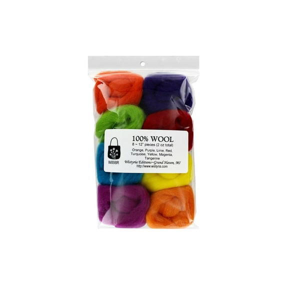 Wistyria Editions 100% Wool Roving Fiesta 8pc