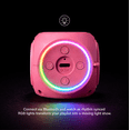 thumbnail image 3 of Incipio SpinBeats Wireless Bluetooth Speaker Portable Mini Speaker with RGB Lights, Spinning Top Design, Compact Pocket Size, Loud Clear Sound for Phone, Tablet, Laptop, Travel LED Speaker-Pink, 3 of 13